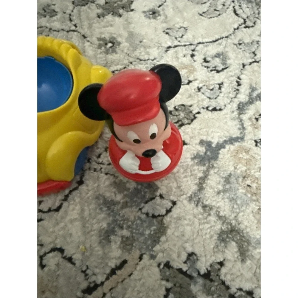 Disney Mickey Mouse Weeble Wobble Roly Poly Toy Rattle Vintage 4